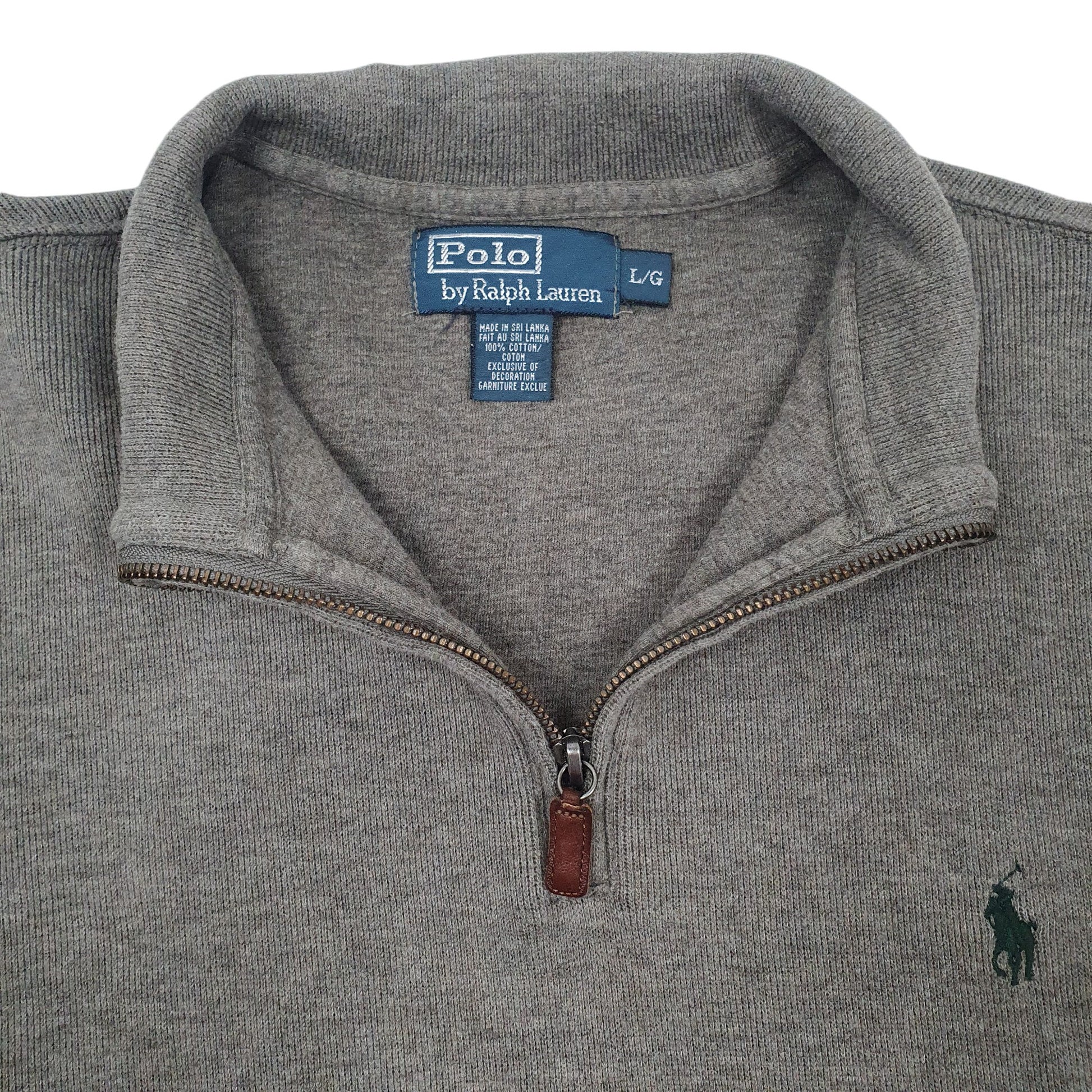 Grey Polo Ralph Lauren Quarter Zip Knit Sweatshirt Grey Zip Up