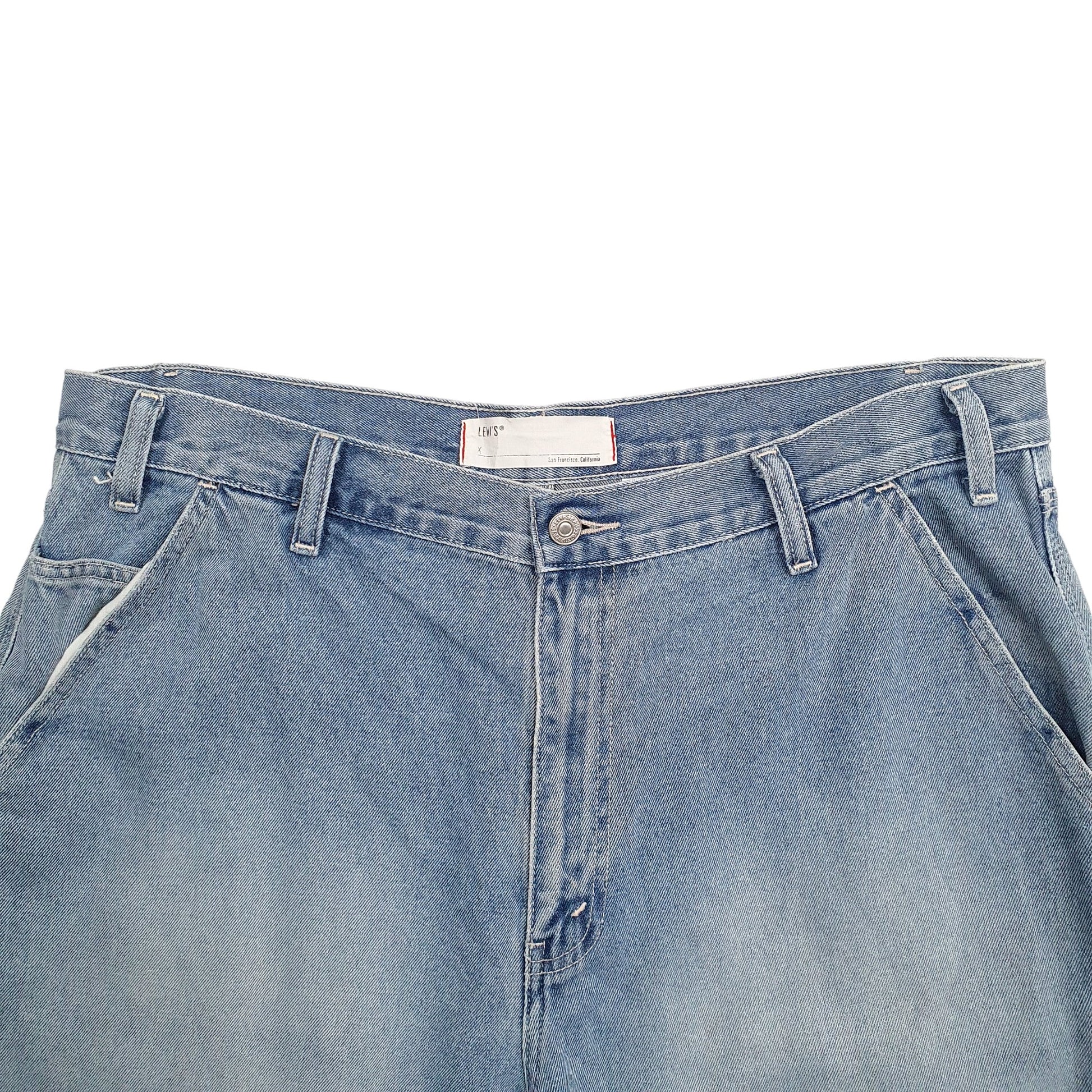 Mens Blue Levis Denim Jeans Jorts Carpenter Denim Shorts