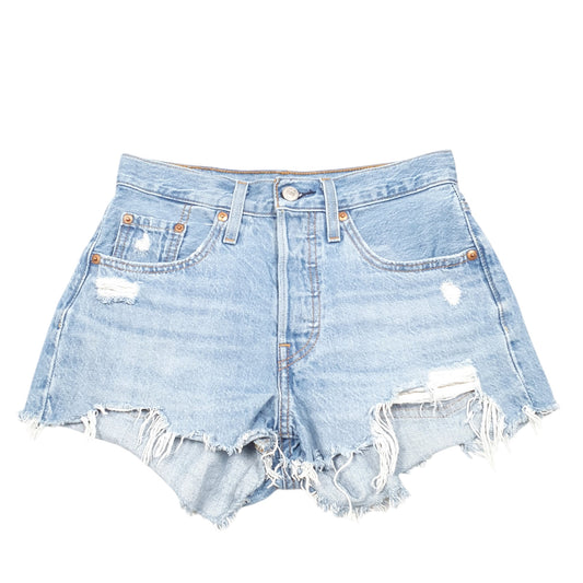 Womens Blue Levis 501 Jorts Hot Pants Disressed Denim Shorts