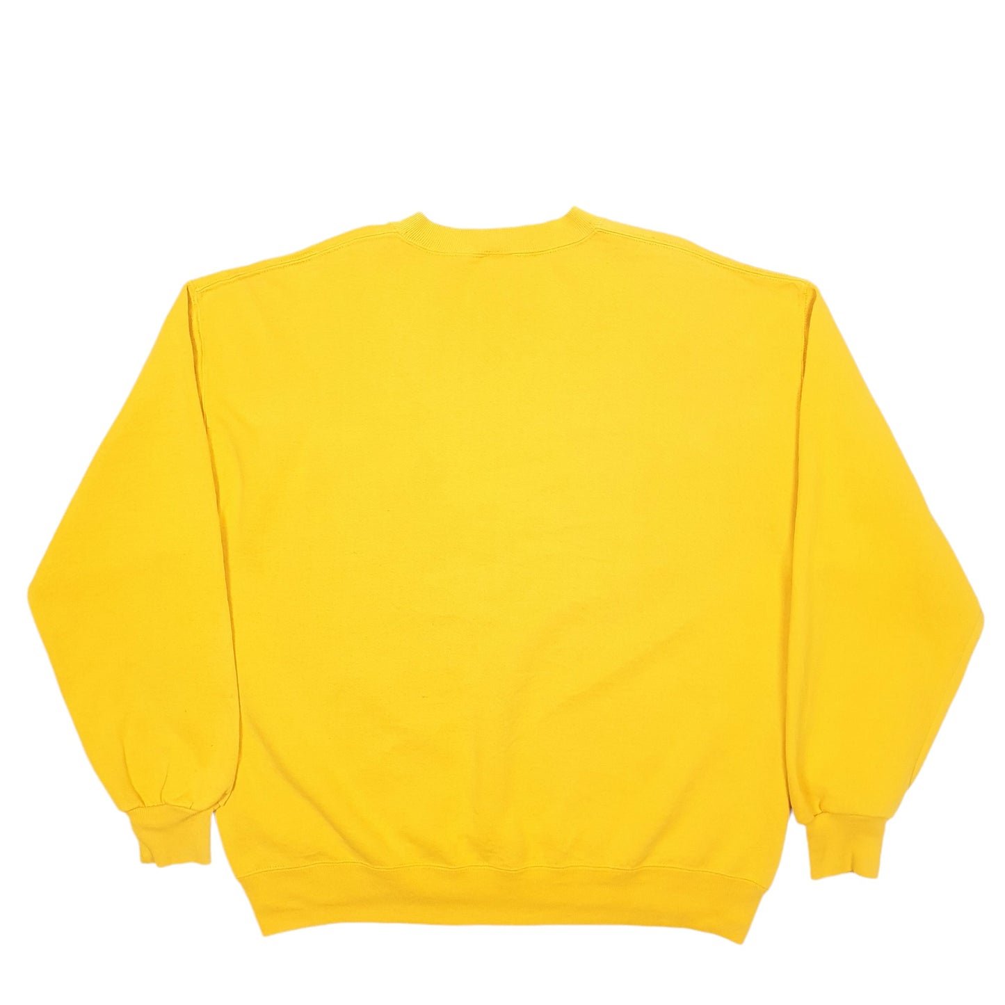 Mens Yellow Russell Athletic IOWA Football Spellout Vintage Crewneck Jumper