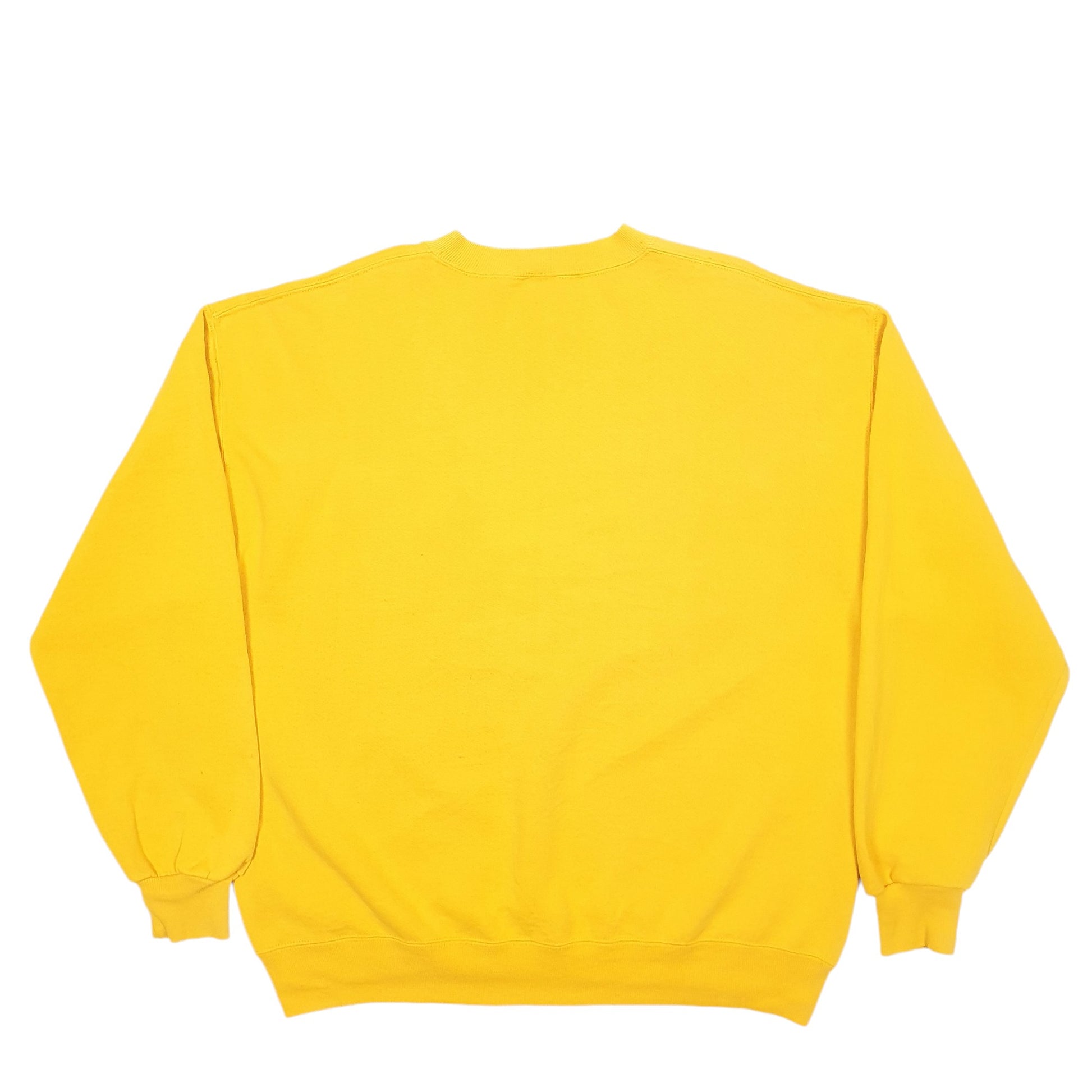 Mens Yellow Russell Athletic IOWA Football Spellout Vintage Crewneck Jumper