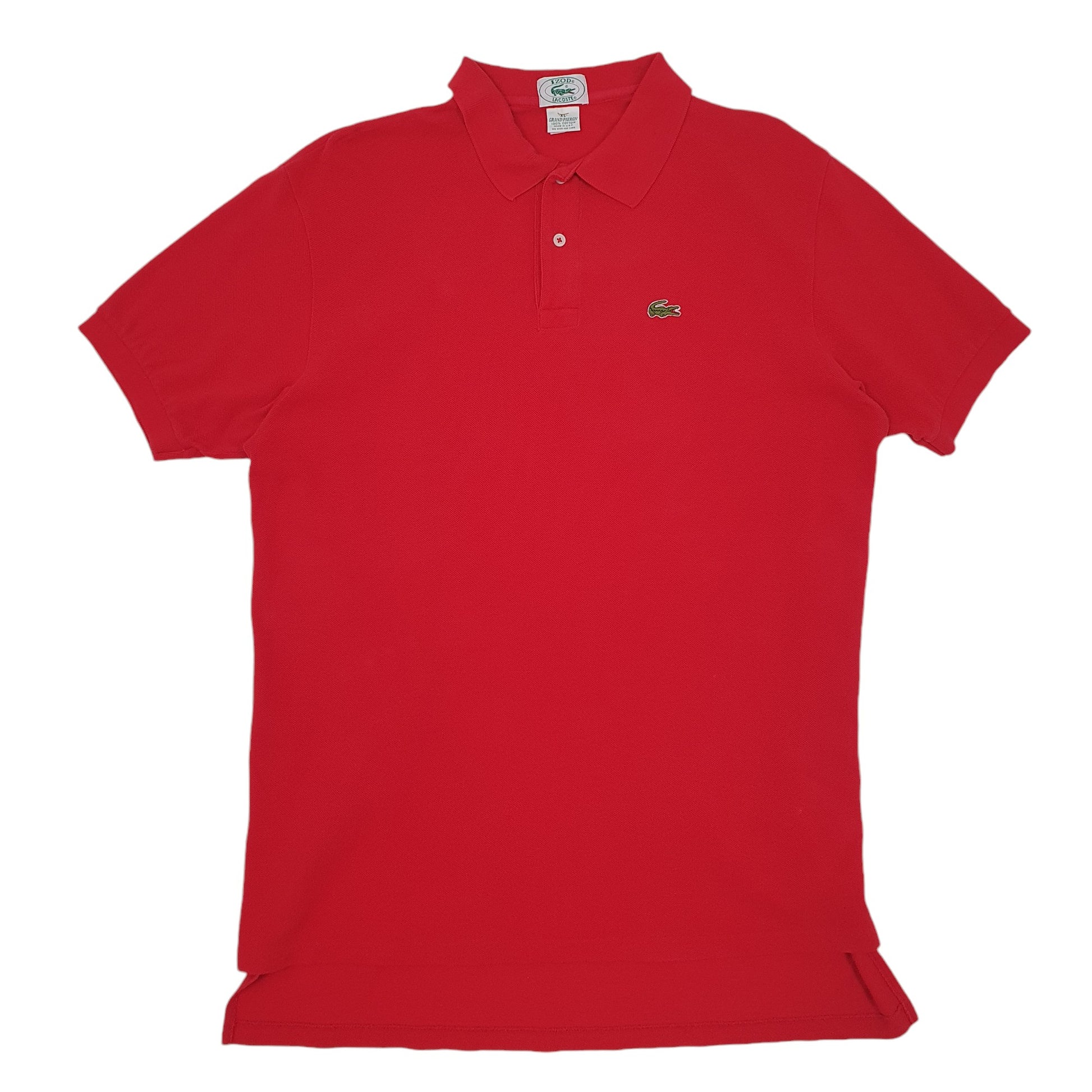 Mens Red Lacoste Izod made in USA 1980s Short Sleeve Polo Shirt