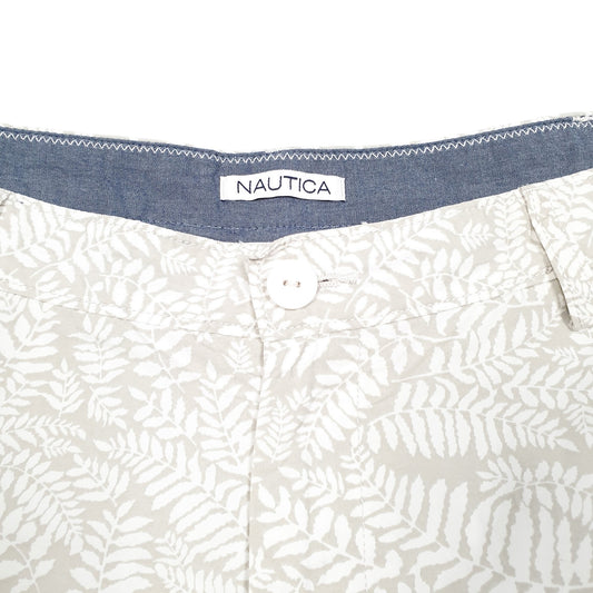 Mens Beige Nautica Fern Print Leaf Chino Shorts