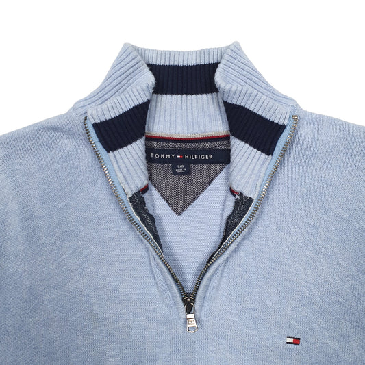Mens Blue Tommy Hilfiger  Quarter Zip Jumper
