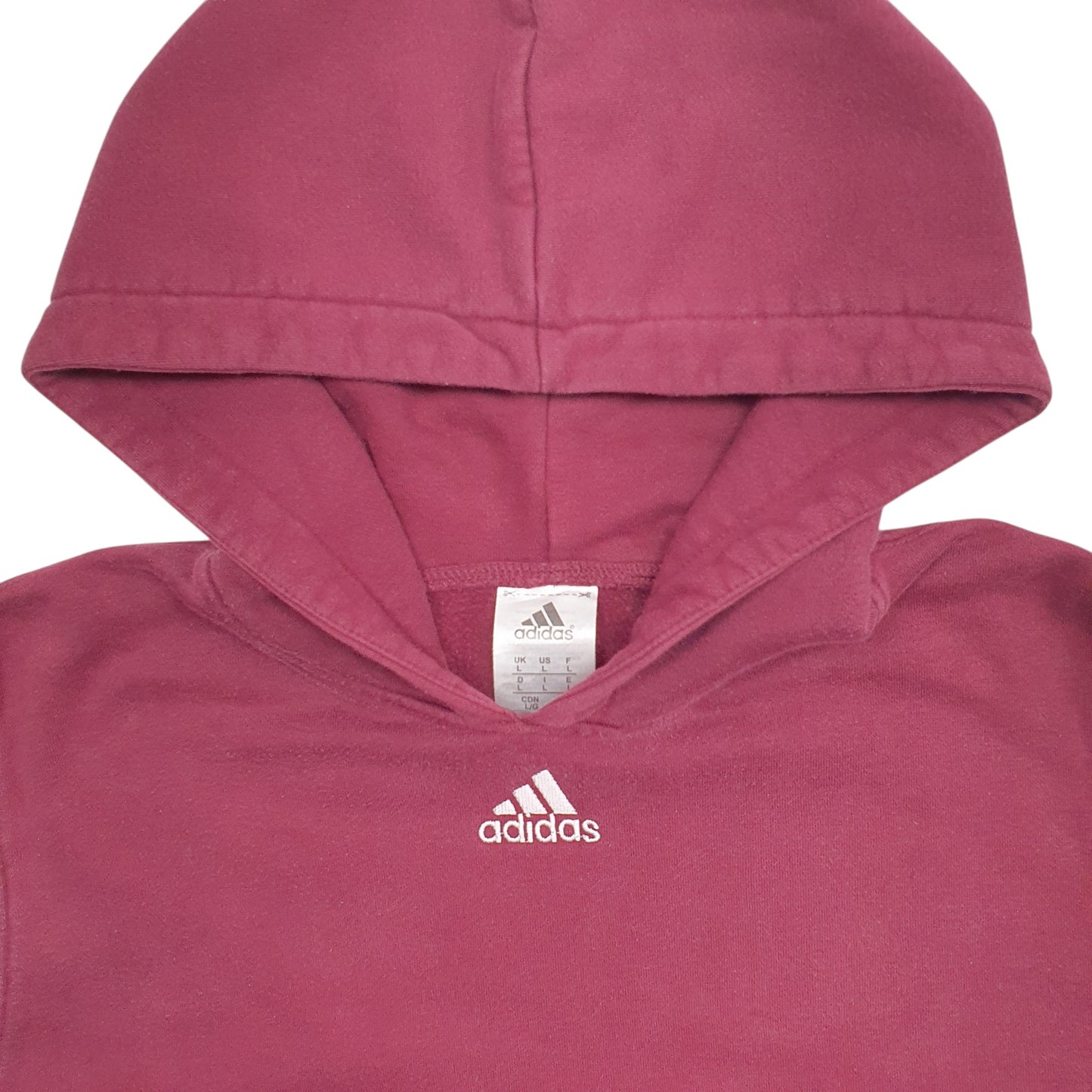 Womens Burgundy Adidas  Hoodie Jumper