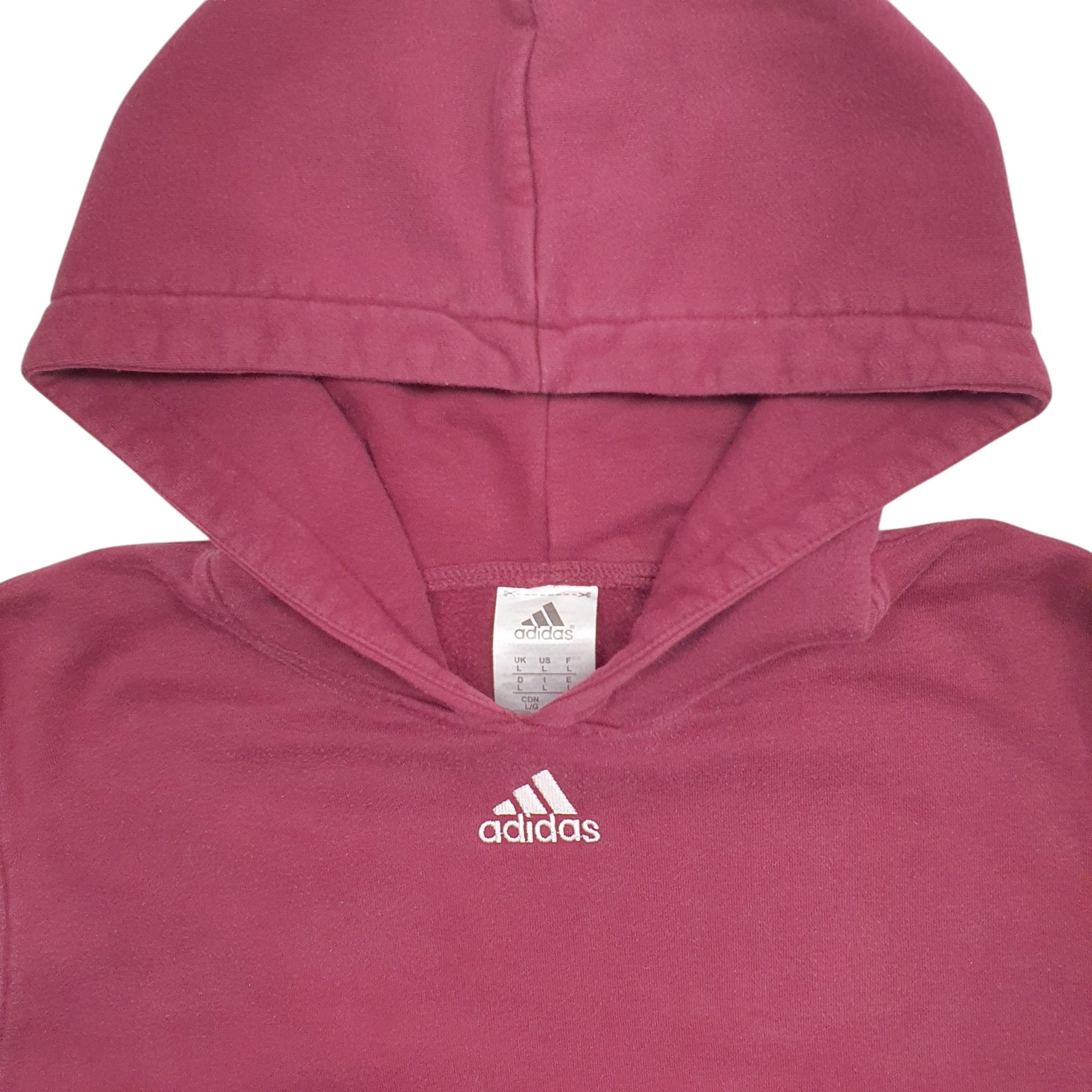 Womens Burgundy Adidas  Hoodie Jumper