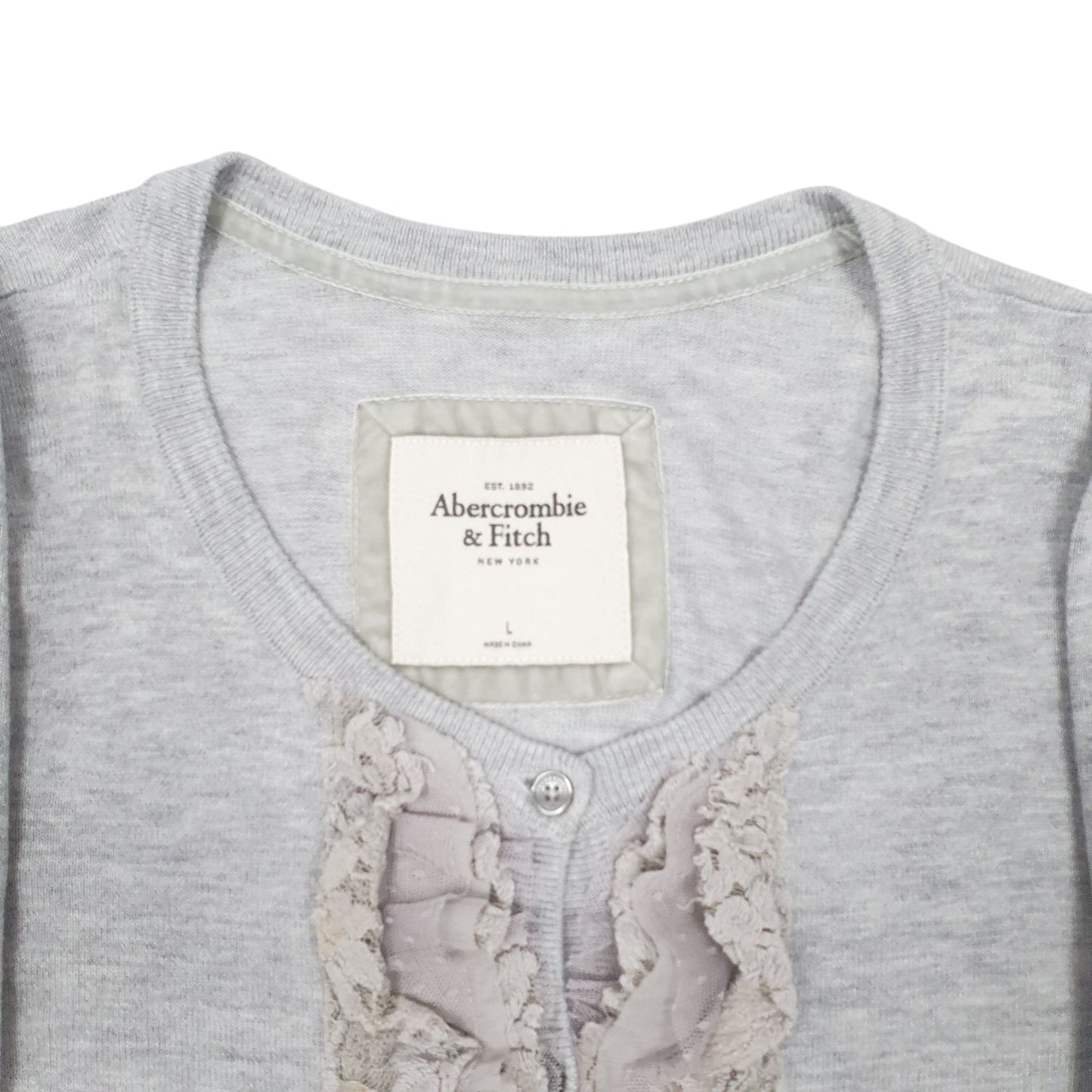 Womens Grey Abercrombie & Fitch Blouse Long Sleeve T Shirt