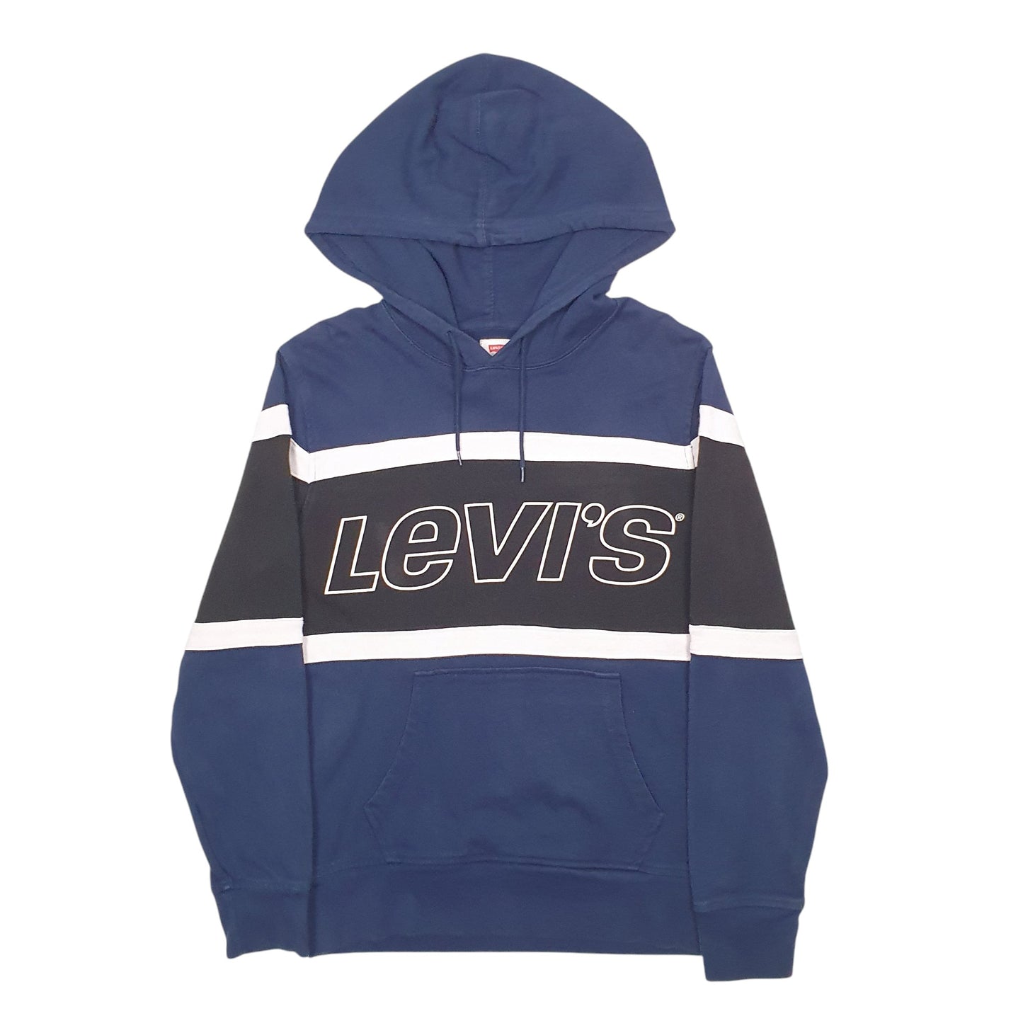 Mens Navy Levis Spellout Hoodie Jumper