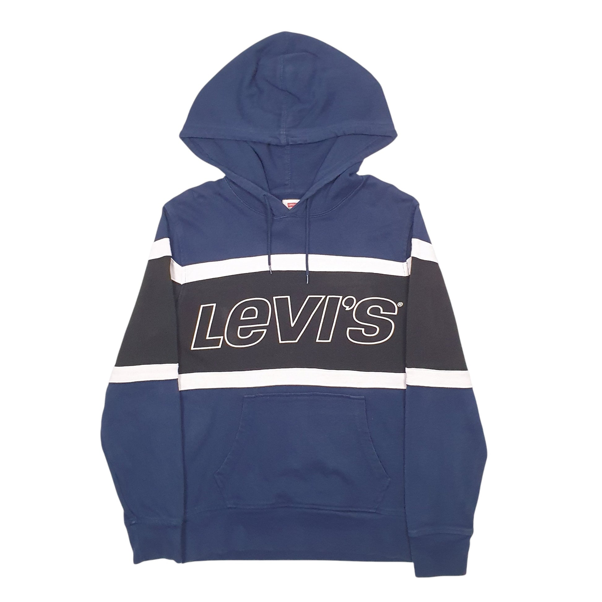 Mens Navy Levis Spellout Hoodie Jumper