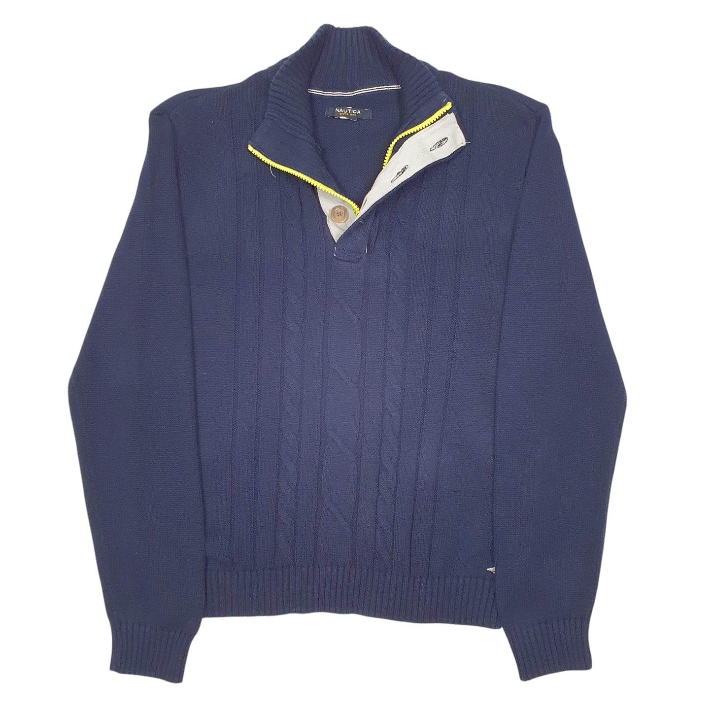 Womens Navy Nautica Knit Quarter Zip Jumper