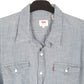 Mens Blue Levis Chambray Work Long Sleeve Shirt