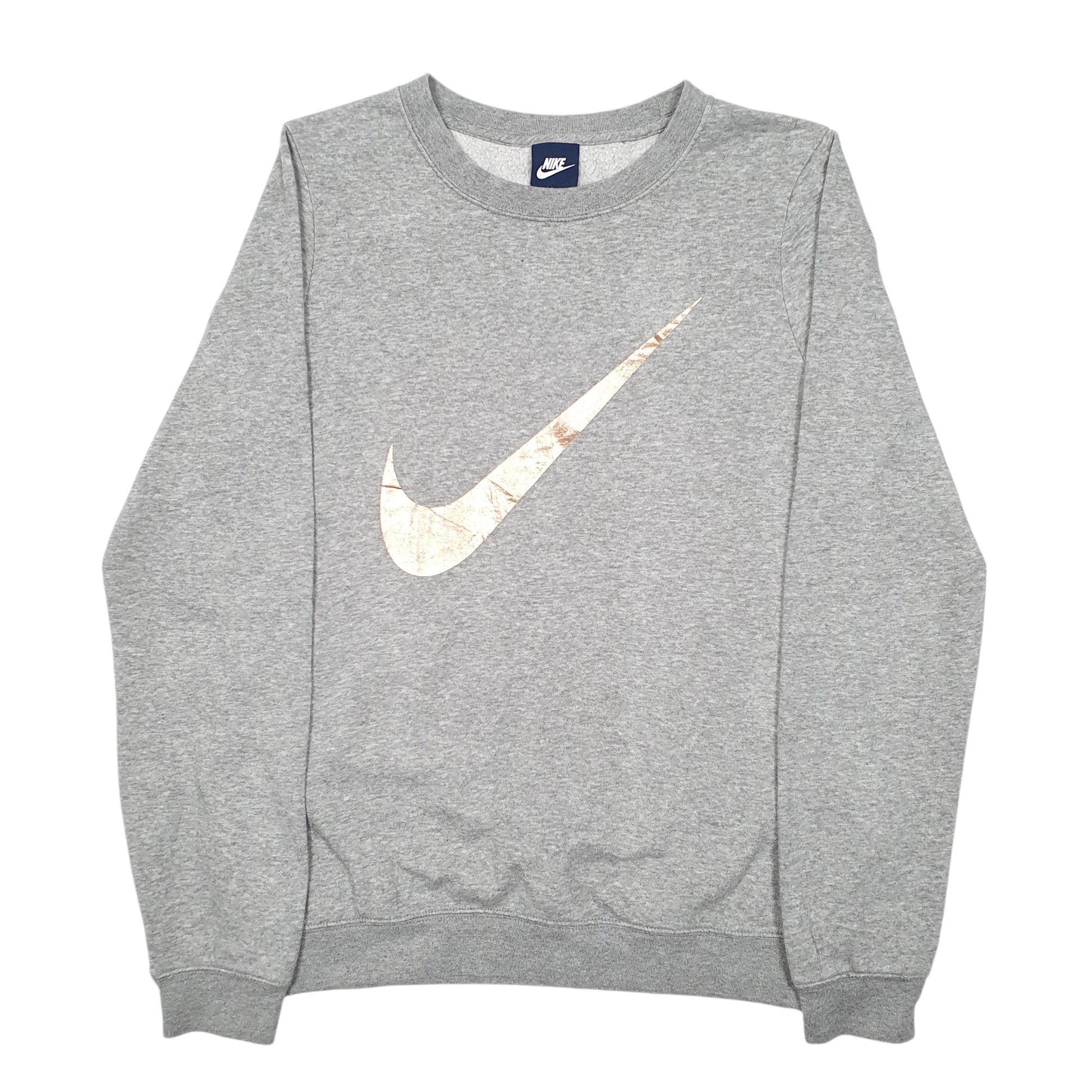 Womens Grey Nike Swoosh Crewneck Jumper