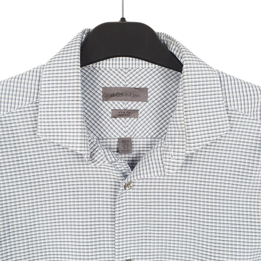 Mens Blue Calvin Klein Non Iron Long Sleeve Shirt