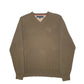 Mens Khaki Tommy Hilfiger Knit Crewneck Jumper