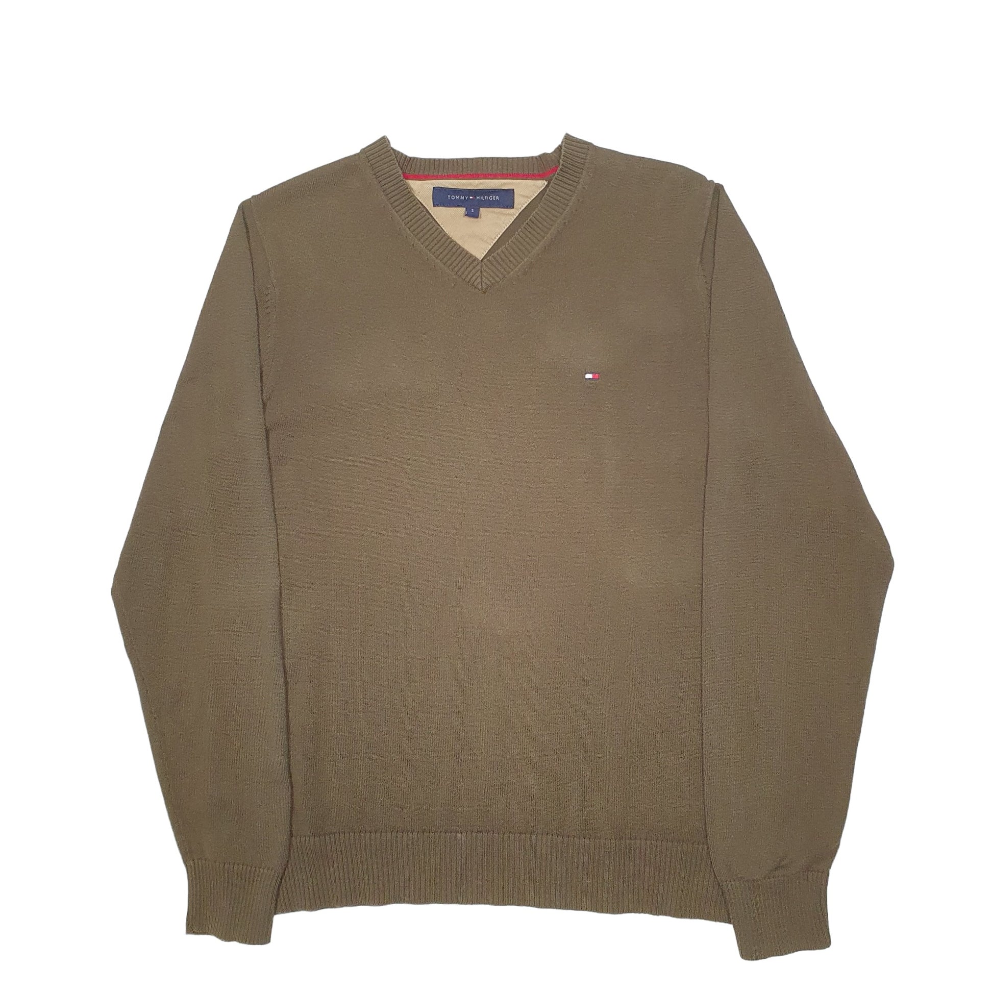 Mens Khaki Tommy Hilfiger Knit Crewneck Jumper