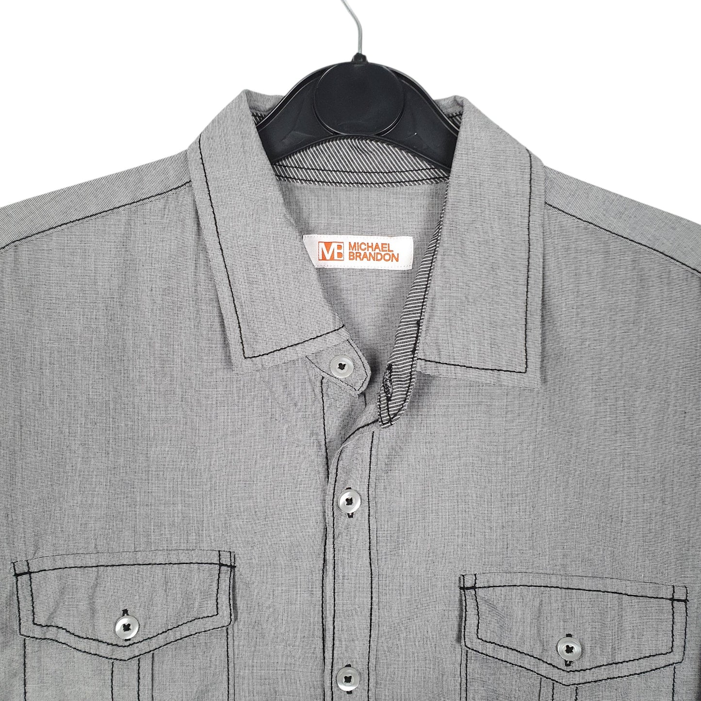 Mens Grey Michael Brandon  Long Sleeve Shirt