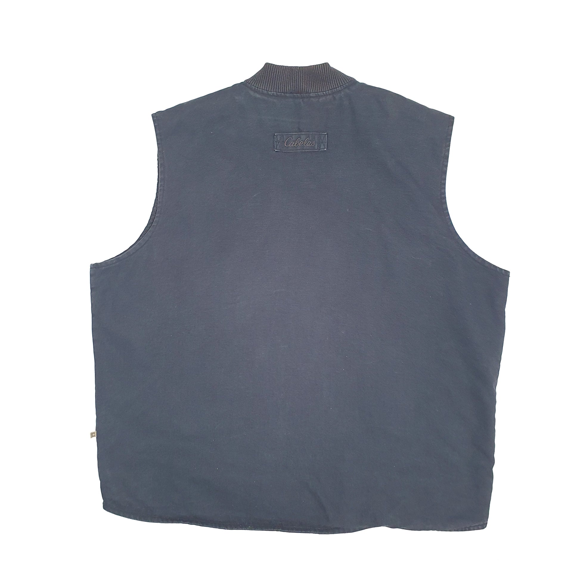 Mens Black Cabelas Gilet Vest Hunting Full Zip Coat