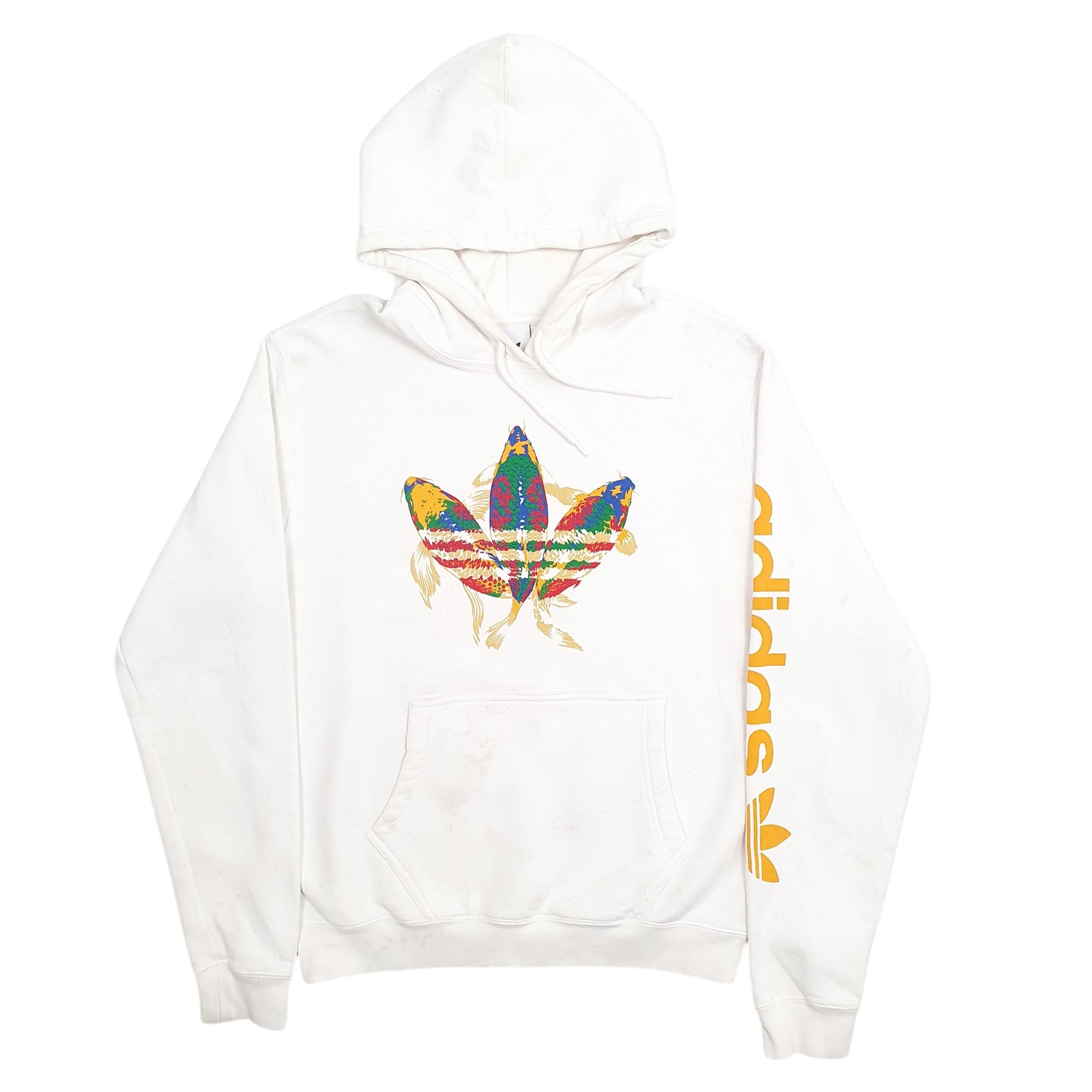 Mens White Adidas  Hoodie Jumper