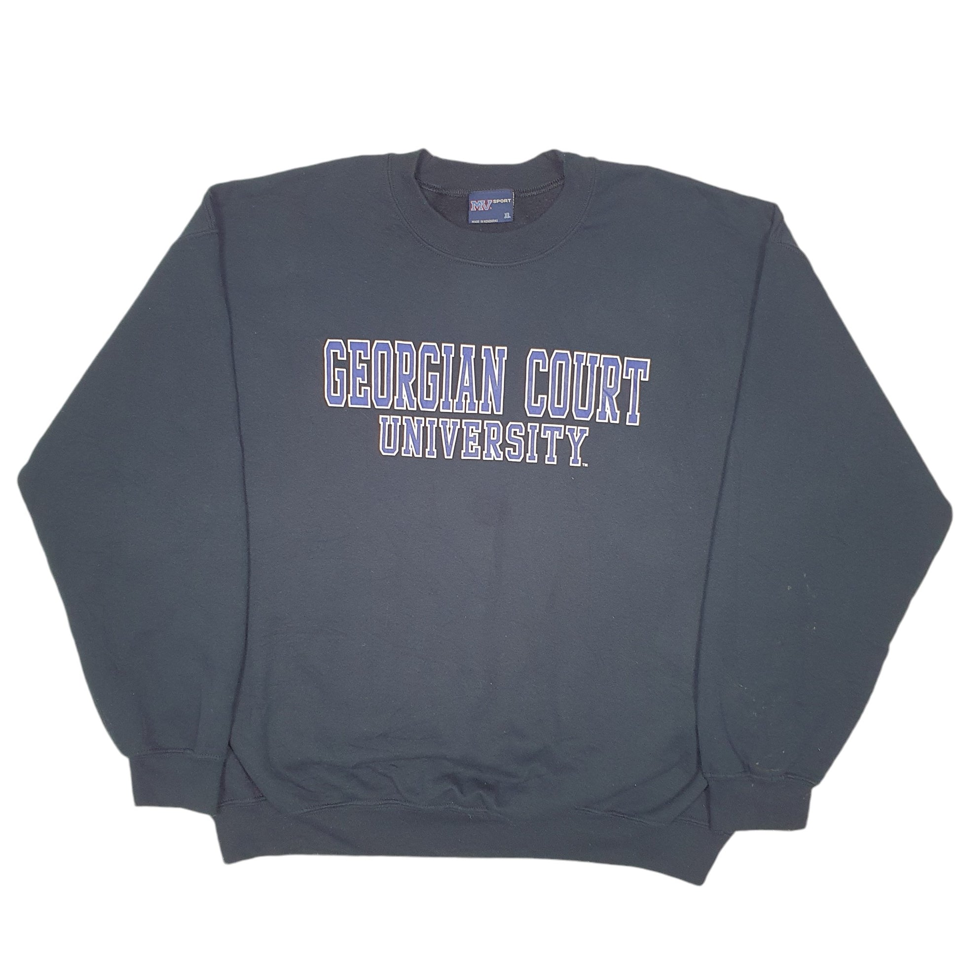 Mens Navy MV Sport Georgian Court University USA Spellout Crewneck Jumper