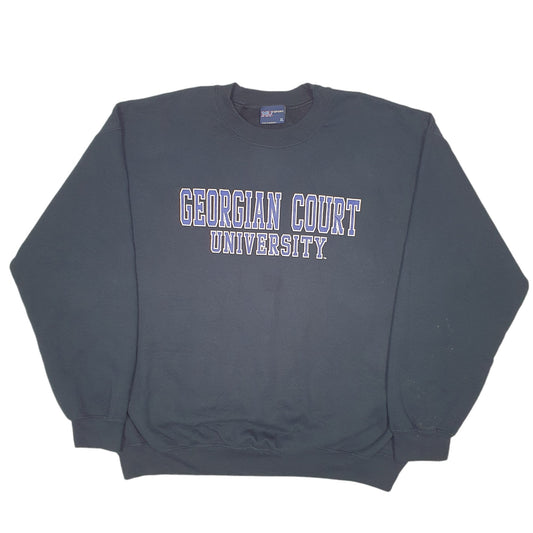 Mens Navy MV Sport Georgian Court University USA Spellout Crewneck Jumper