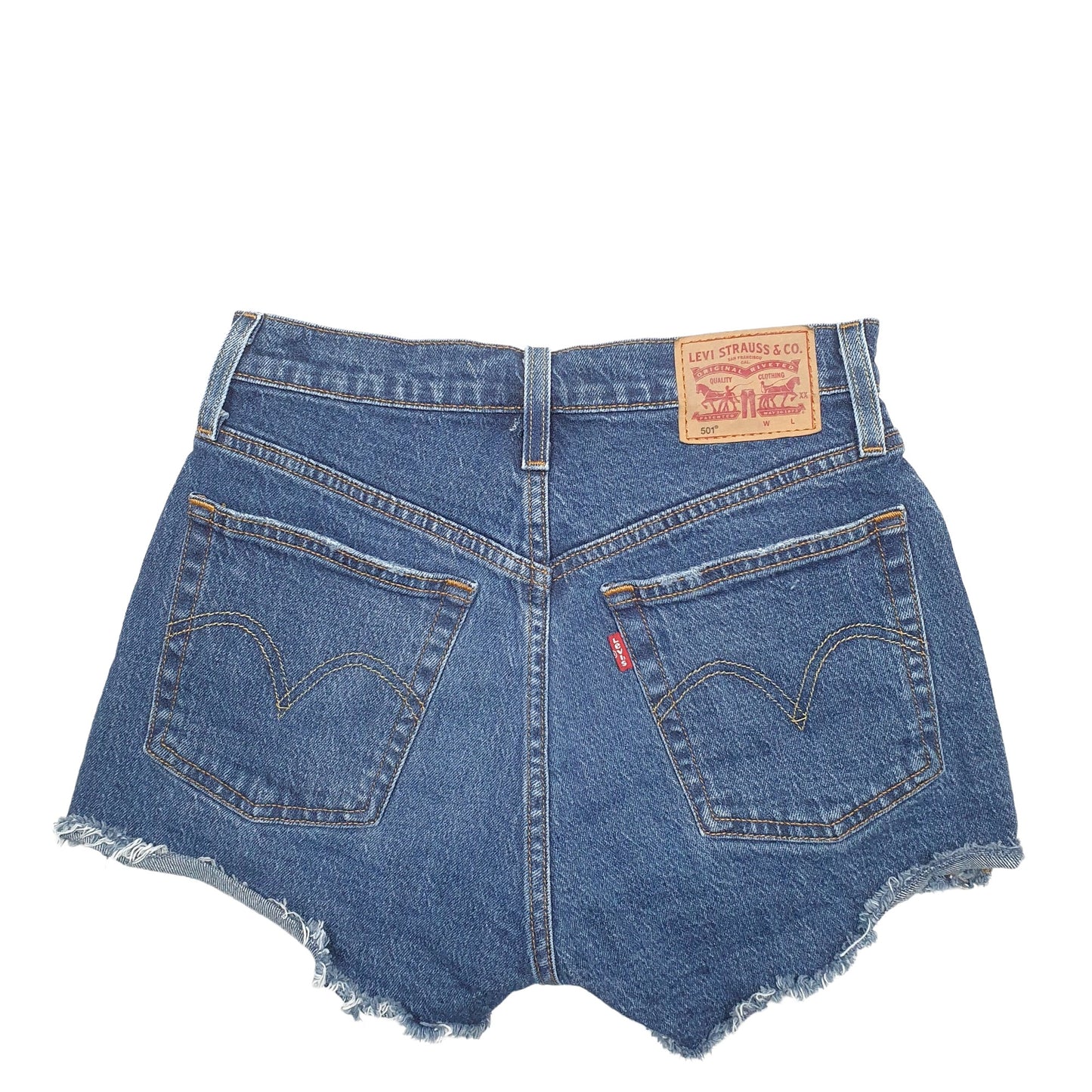 Womens Blue Levis 501 Jorts Denim Shorts