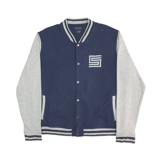 Mens Navy Champion Varsity College Bomber Full Zip Jumper
