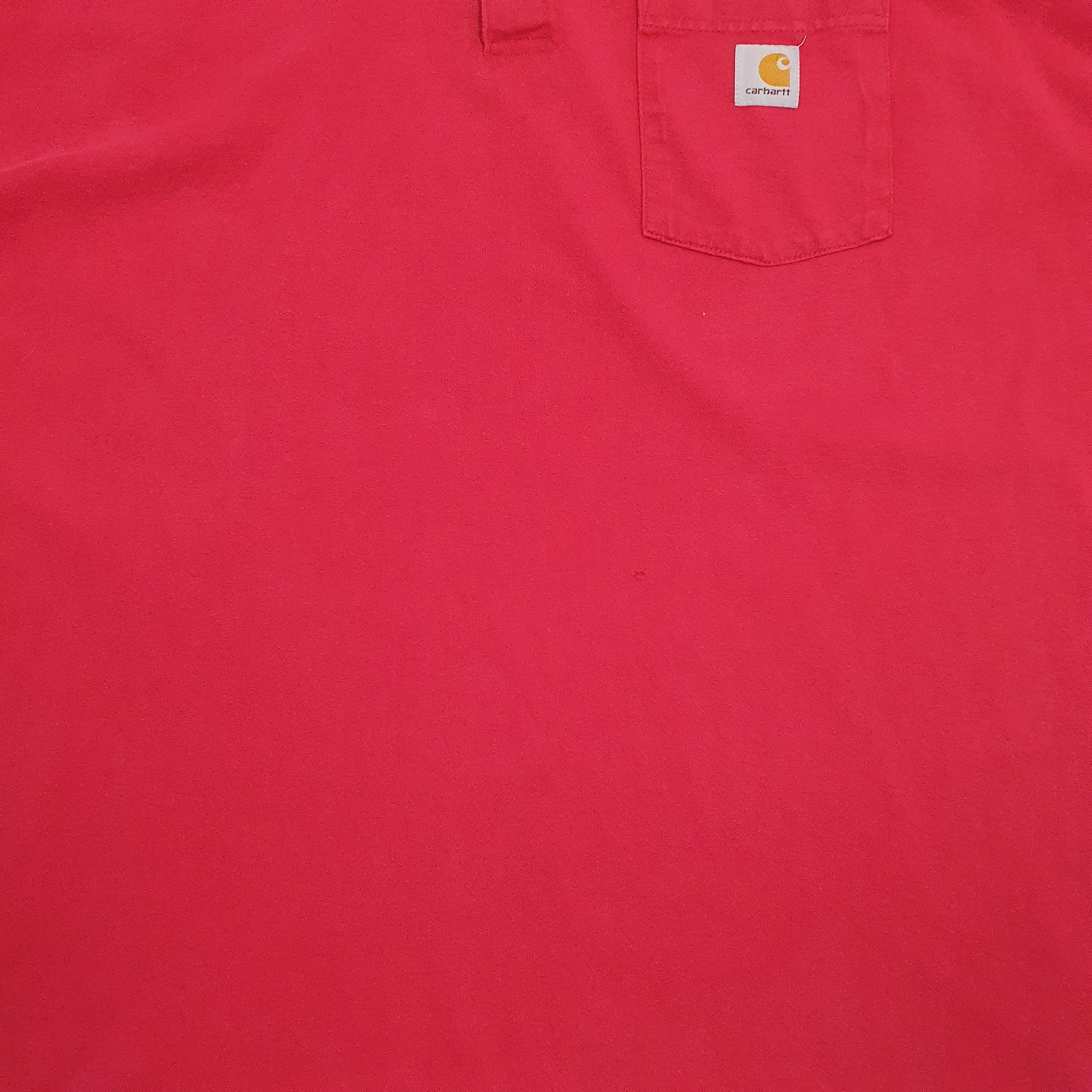 Mens Red Carhartt Henley Short Sleeve T Shirt