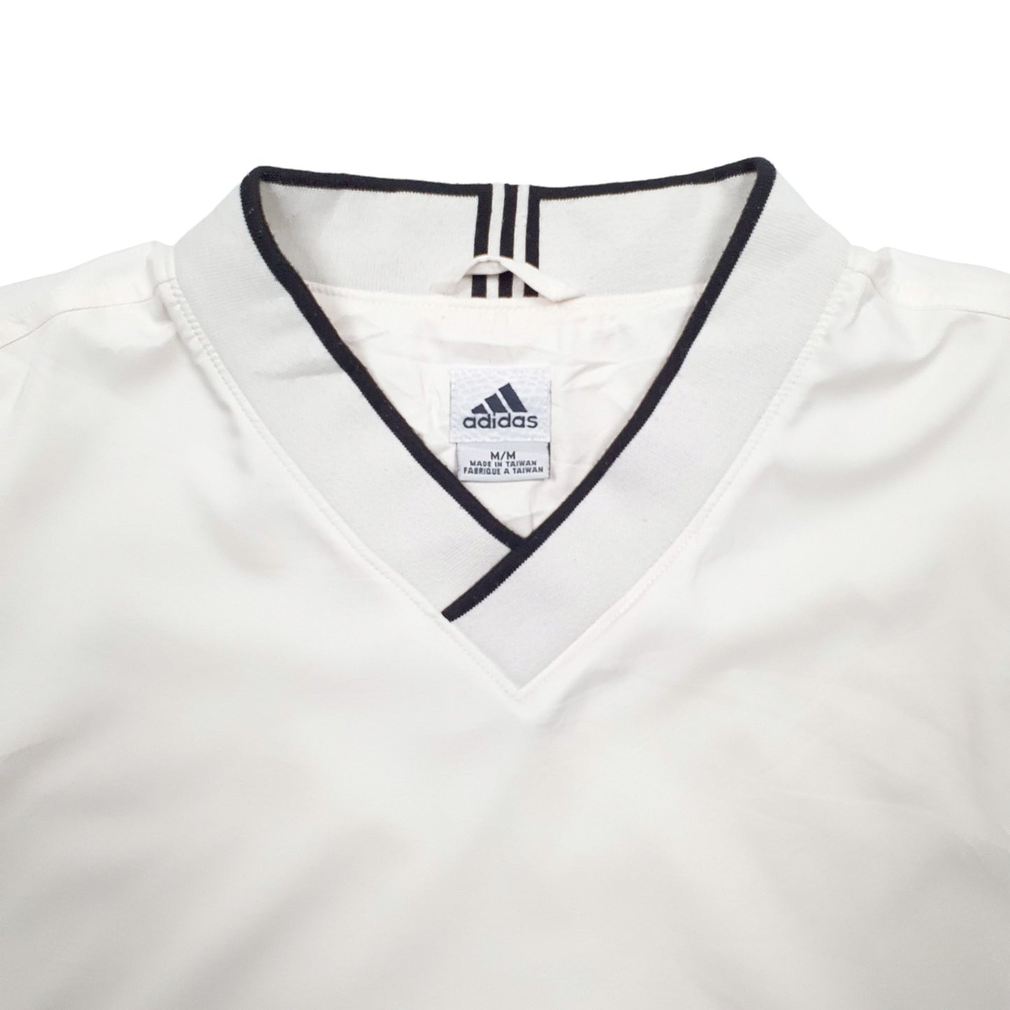Mens Cream Adidas V Neck Crewneck Jumper