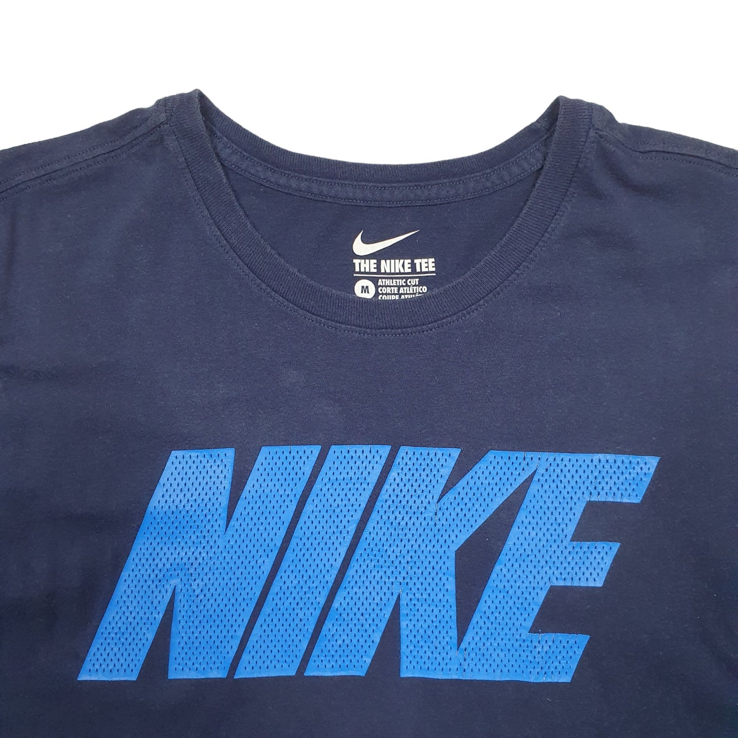 Mens Navy Nike Spellout Short Sleeve T Shirt