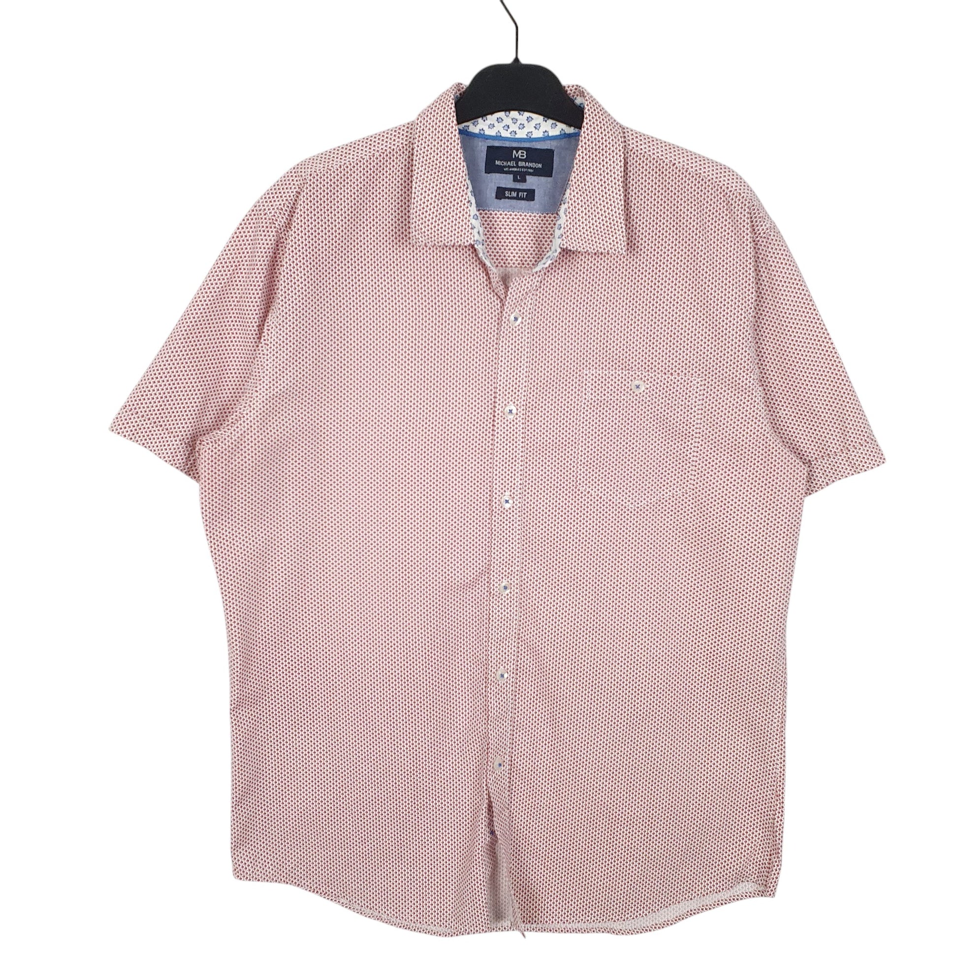 Mens Red Michael Brandon Los Angeles Short Sleeve Shirt