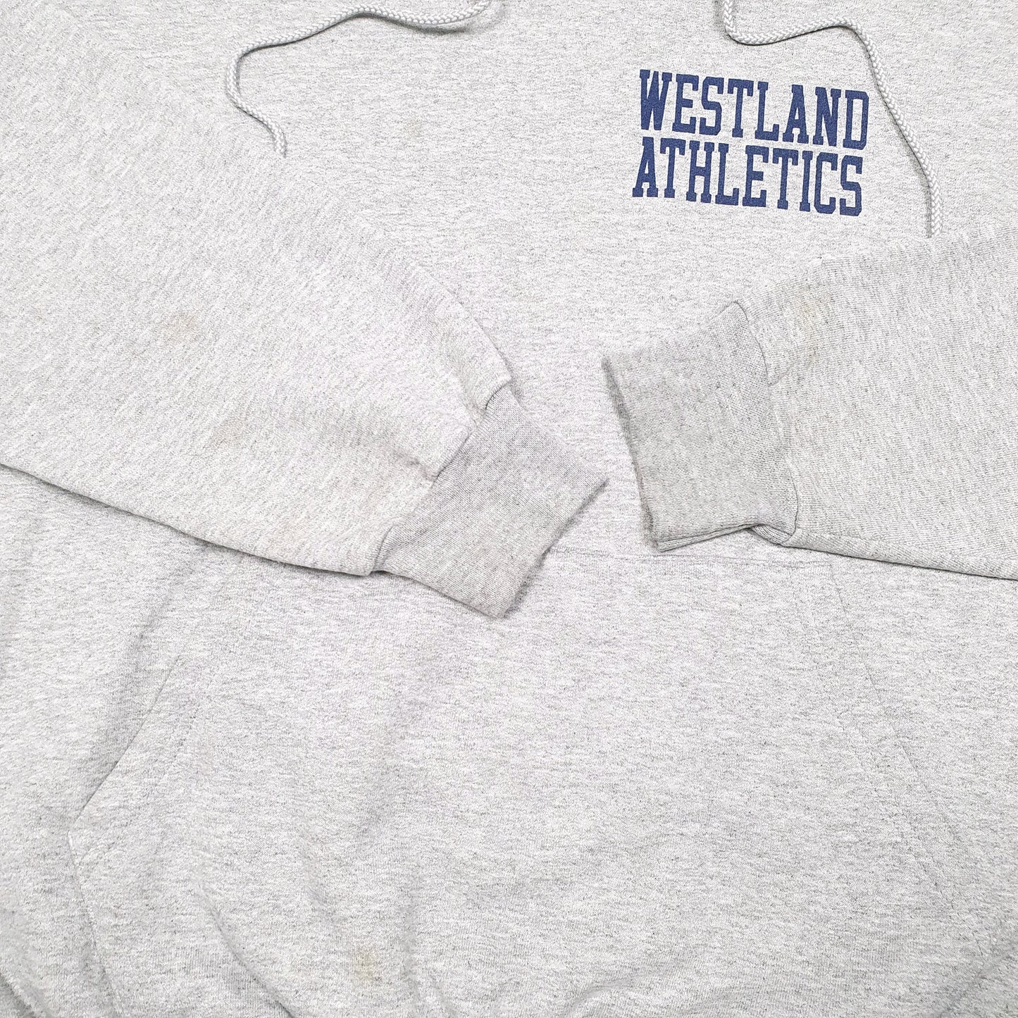 Mens Grey Champion Westland Athletics USA Spellout Hoodie Jumper