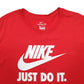 Mens Red Nike Spellout Short Sleeve T Shirt