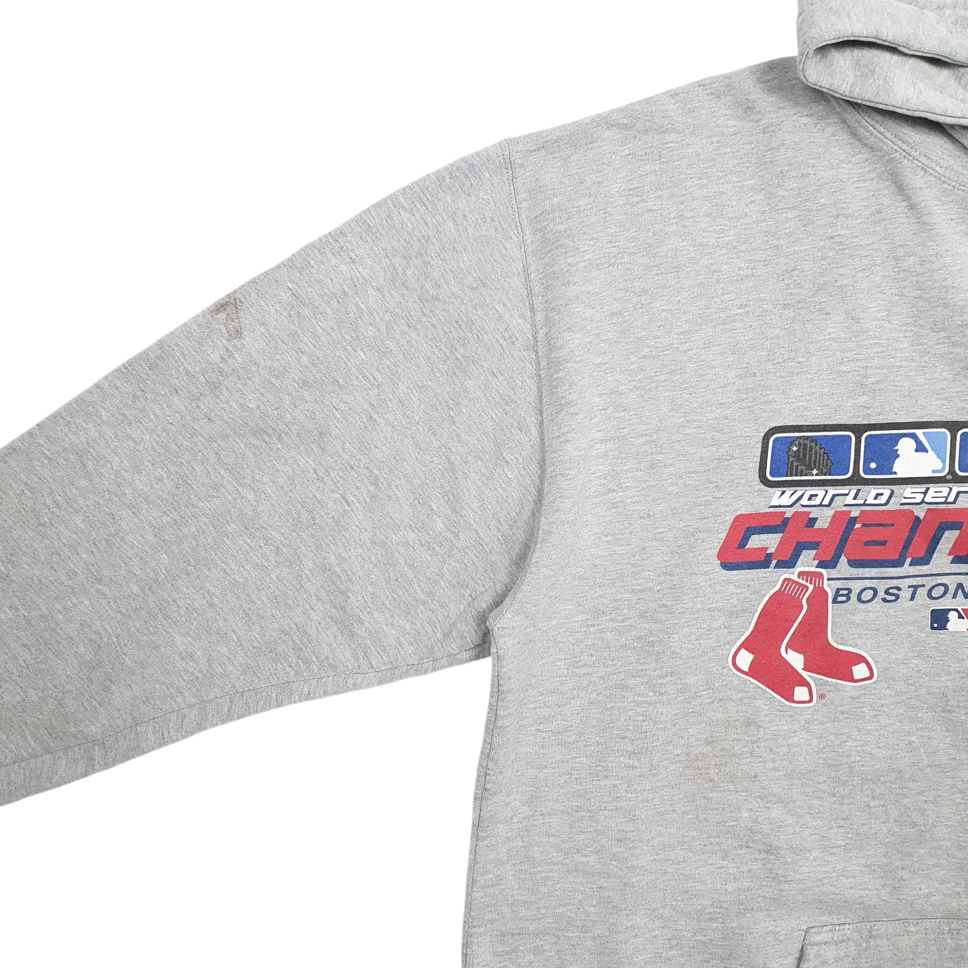 Mens Grey Alstyle Boston Red Sox MLB Baseball Champions 2004 Hoodie Jumper