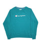 Mens Green Champion Spellout Crewneck Jumper