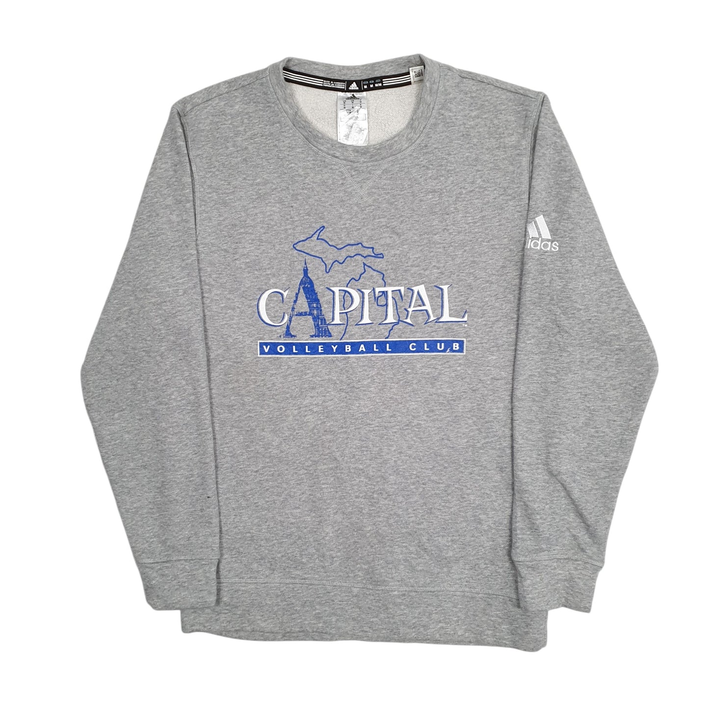 Mens Grey Adidas Capital Volleyball Club Crewneck Jumper
