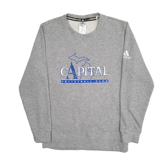 Mens Grey Adidas Capital Volleyball Club Crewneck Jumper