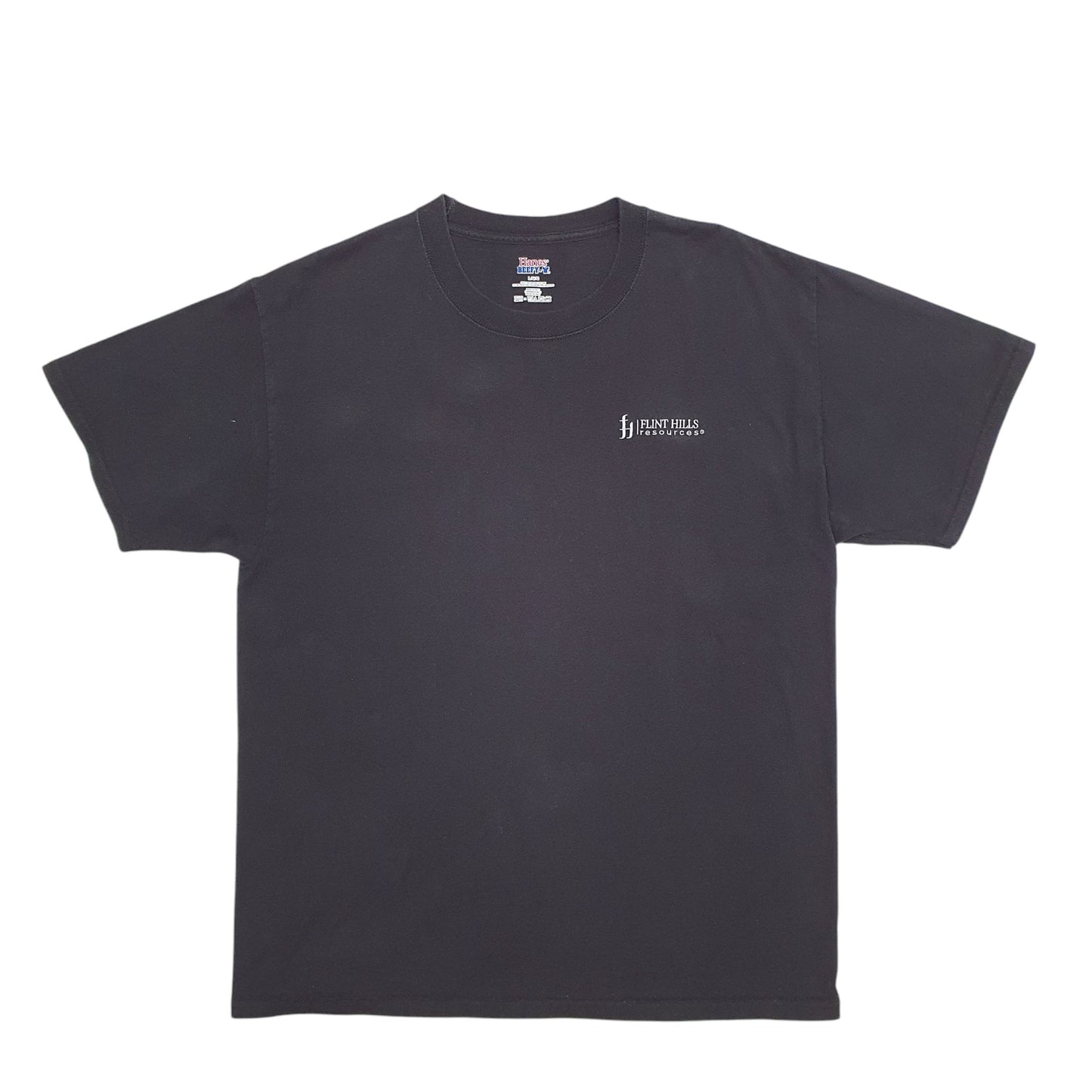 Mens Black Hanes Flint Hills Short Sleeve T Shirt