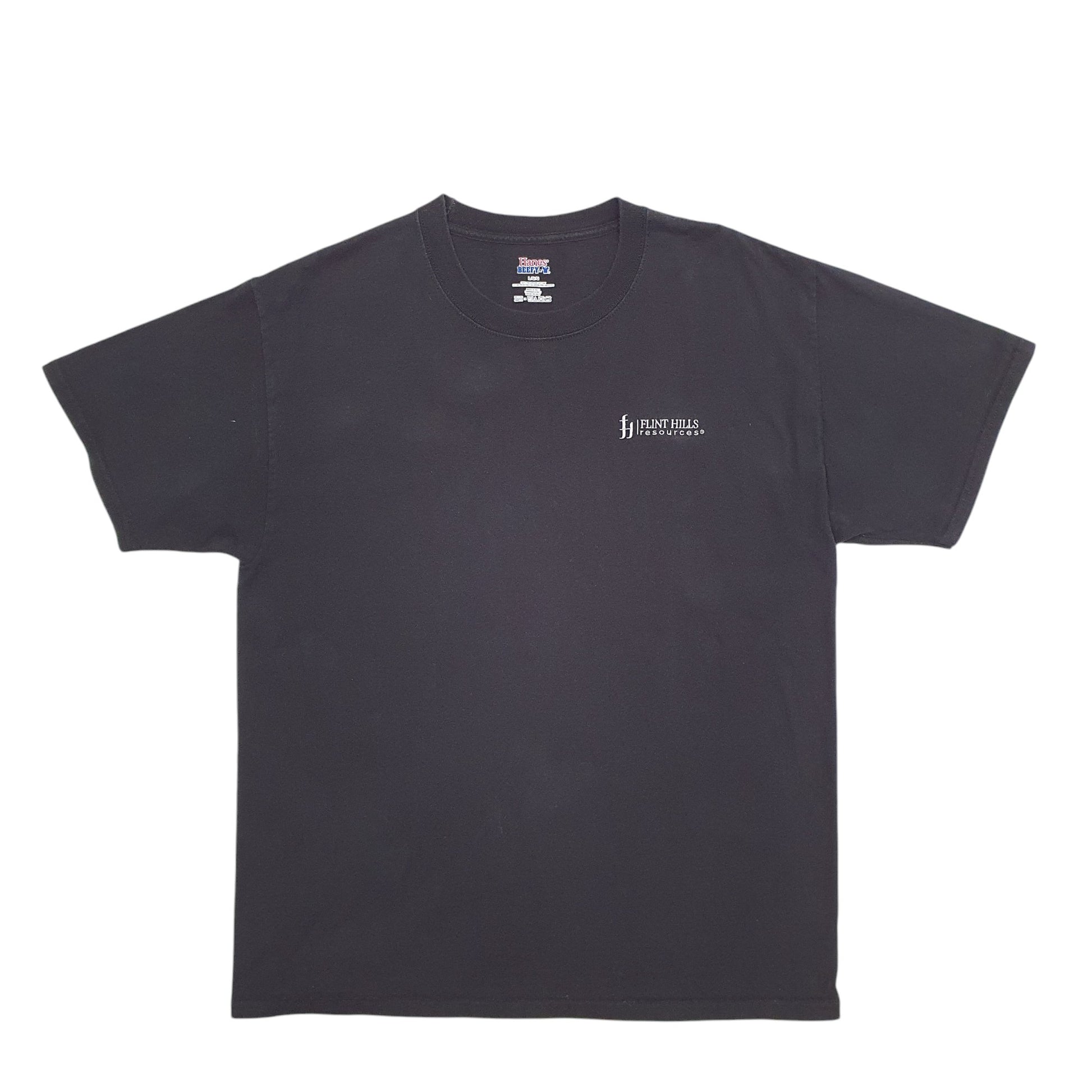 Mens Black Hanes Flint Hills Short Sleeve T Shirt