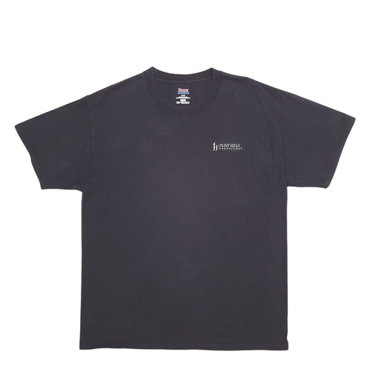 Mens Black Hanes Flint Hills Short Sleeve T Shirt
