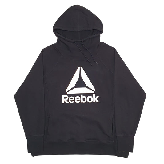 Mens Black Reebok Spellout Hoodie Jumper