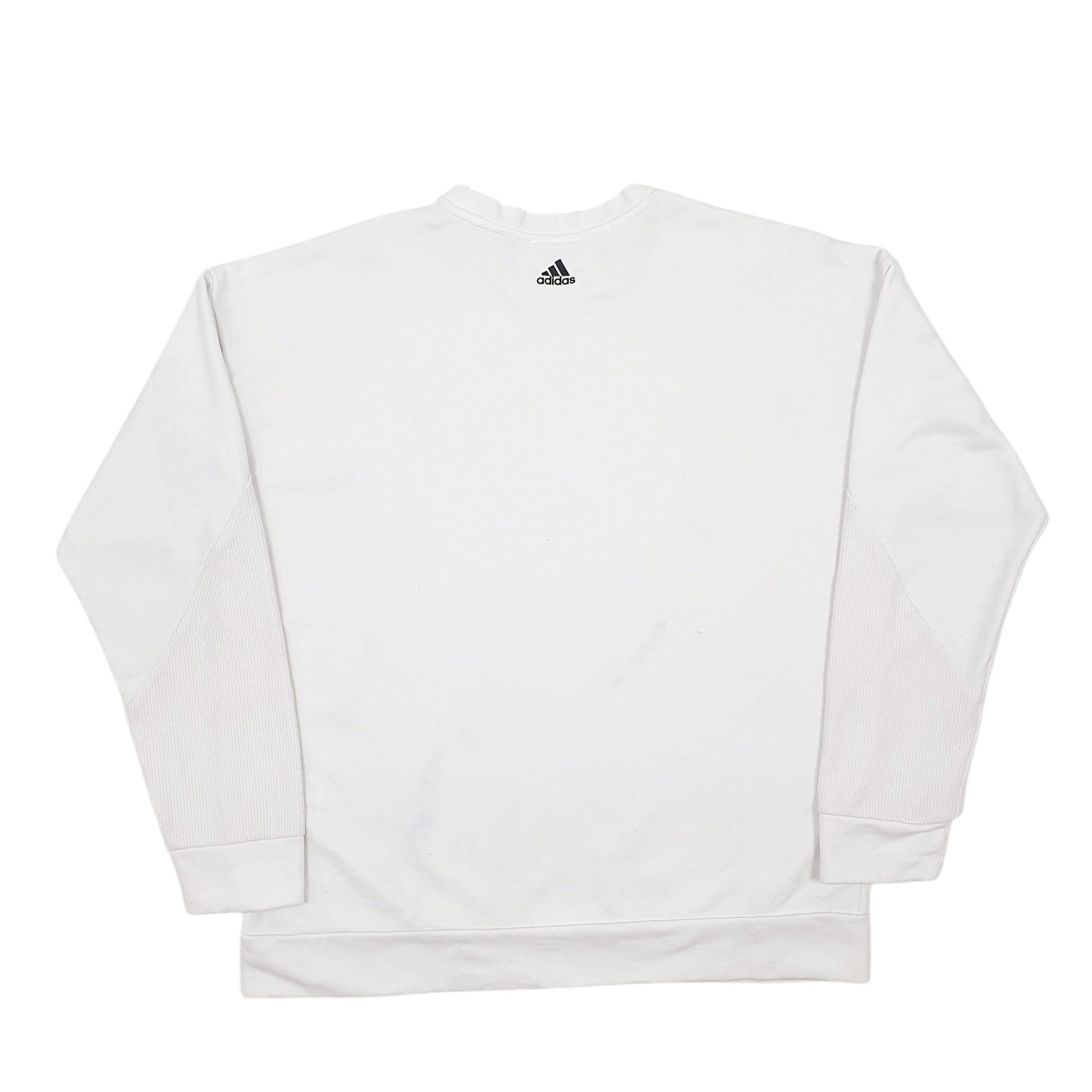 Womens White Adidas  Crewneck Jumper