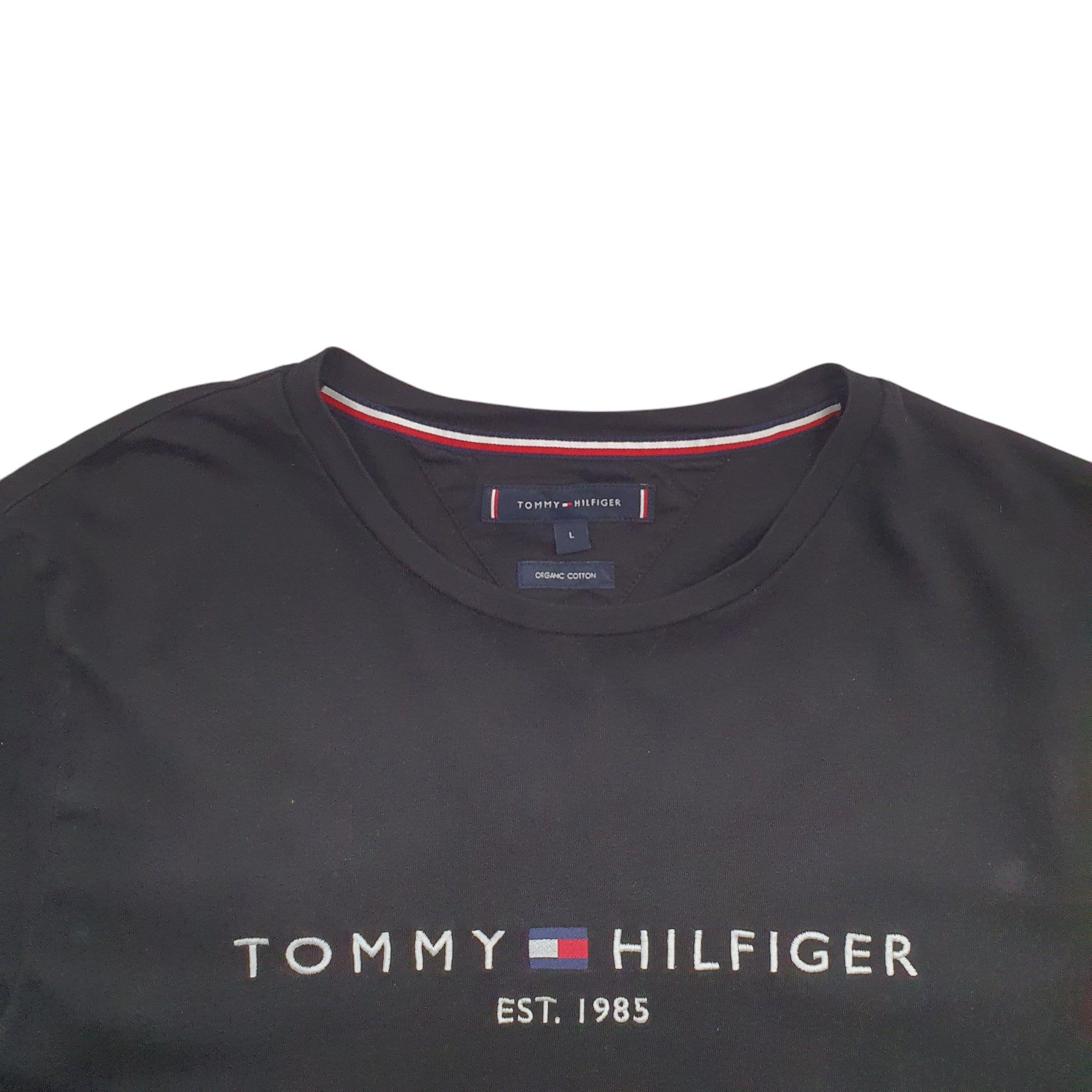 Womens Black Tommy Hilfiger Spellout Short Sleeve T Shirt