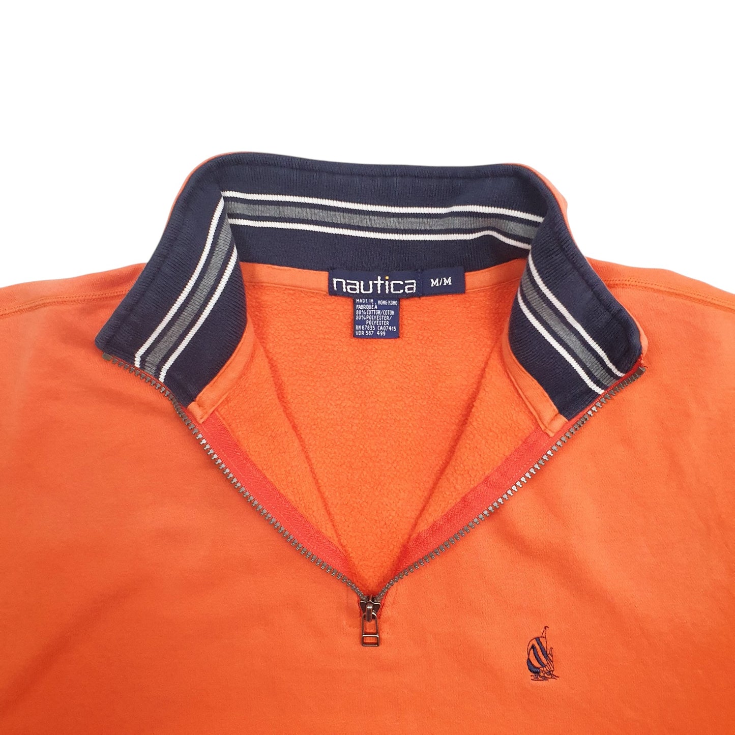 Mens Orange Nautica  Quarter Zip Jumper