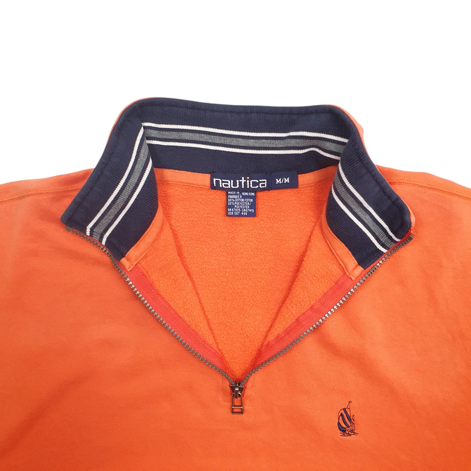 Mens Orange Nautica  Quarter Zip Jumper