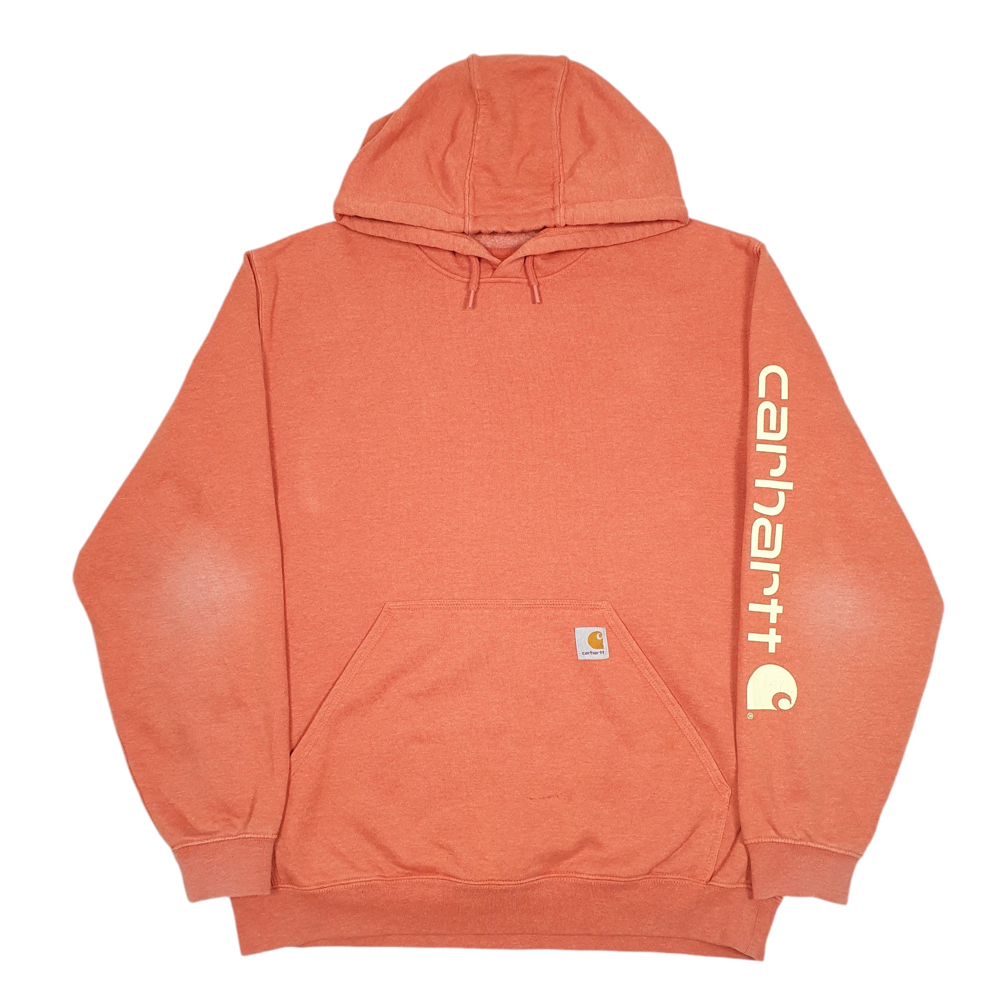 Mens Carhartt Orange Hoodie Workwear Jumper L Bundl Clothing