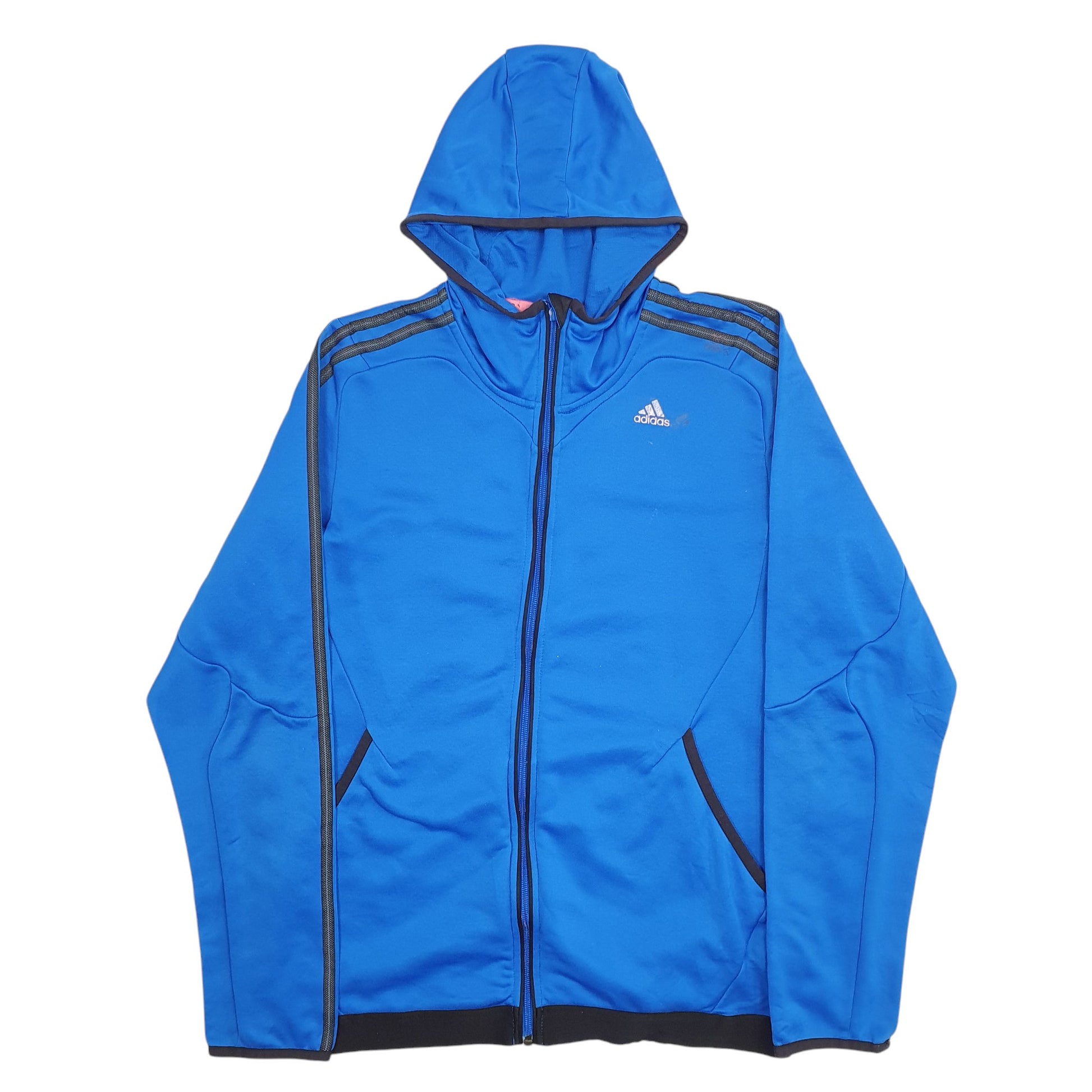 Mens Blue Adidas Climalite Full Zip Jumper