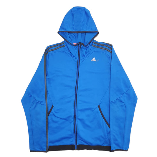 Mens Blue Adidas Climalite Full Zip Jumper