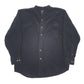 Mens Black Cambridge Classics Vintage 90s Corduroy Grandpa Collar Long Sleeve Shirt