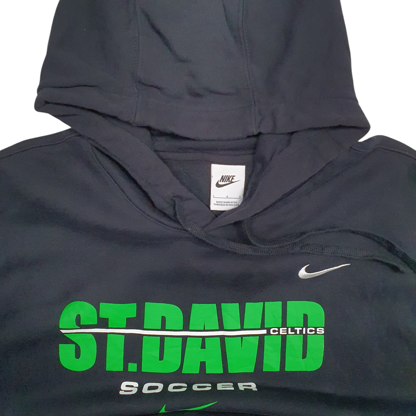 Mens Black Nike St Davids Soccer Spellout Hoodie Jumper