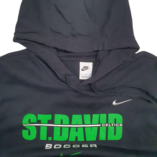 Mens Black Nike St Davids Soccer Spellout Hoodie Jumper